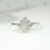 Canted White Gold Square & Diamond Ring