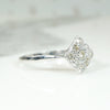 Canted White Gold Square & Diamond Ring