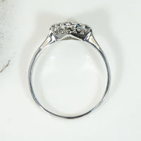 Canted White Gold Square & Diamond Ring