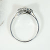 Canted White Gold Square & Diamond Ring