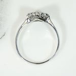 Canted White Gold Square & Diamond Ring