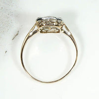 Petite Pinstriped Platinum & Gold Diamond Panel Ring