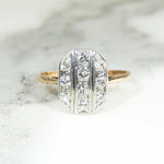 Petite Pinstriped Platinum & Gold Diamond Panel Ring