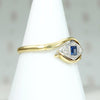 Sapphire & Diamond Two Tone Crossover Ring