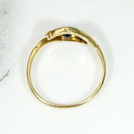 Sapphire & Diamond Two Tone Crossover Ring