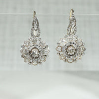 Delightful Antique Diamond Earrings in Silver & Gold