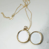 Engraved English Gold Antique Locket with Laurels