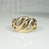 Double OMC Diamond Set Snake Ring