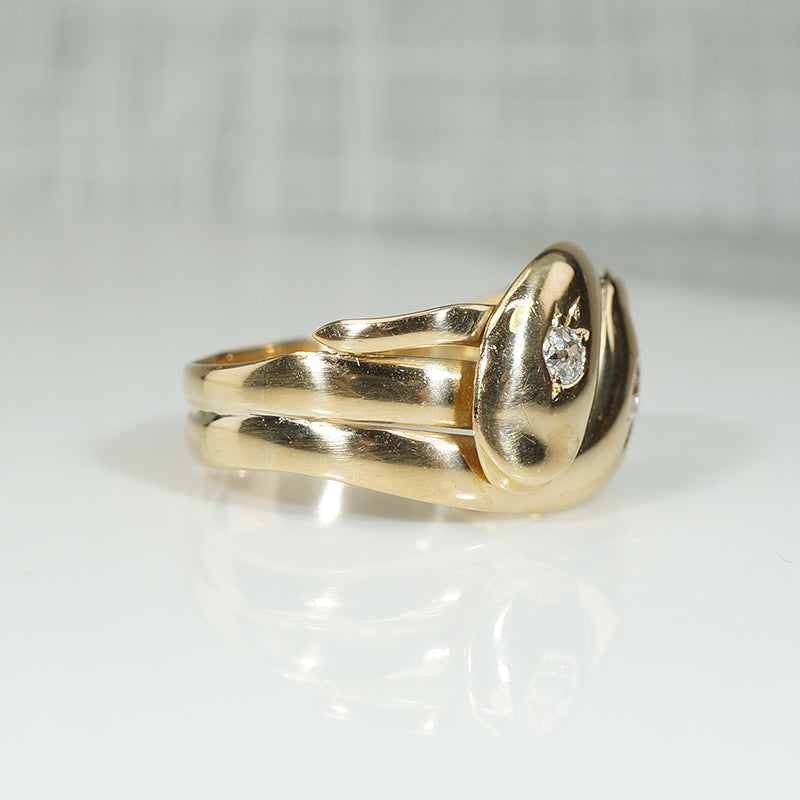 Double OMC Diamond Set Snake Ring