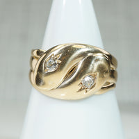 Double OMC Diamond Set Snake Ring