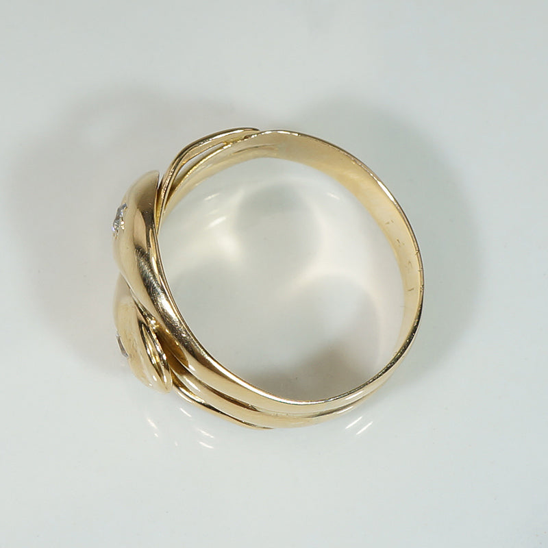 Double OMC Diamond Set Snake Ring