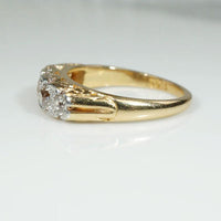 Splendid English Old Mine Diamond Platinum & 18ct Band