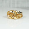 Elaborate Engraved and Faceted 18ct English Gold Band