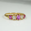 Cushion Cut Rubies and Diamond Band c1850