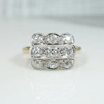 Chunky Old Mine Diamonds in Platinum & 18ct Ring
