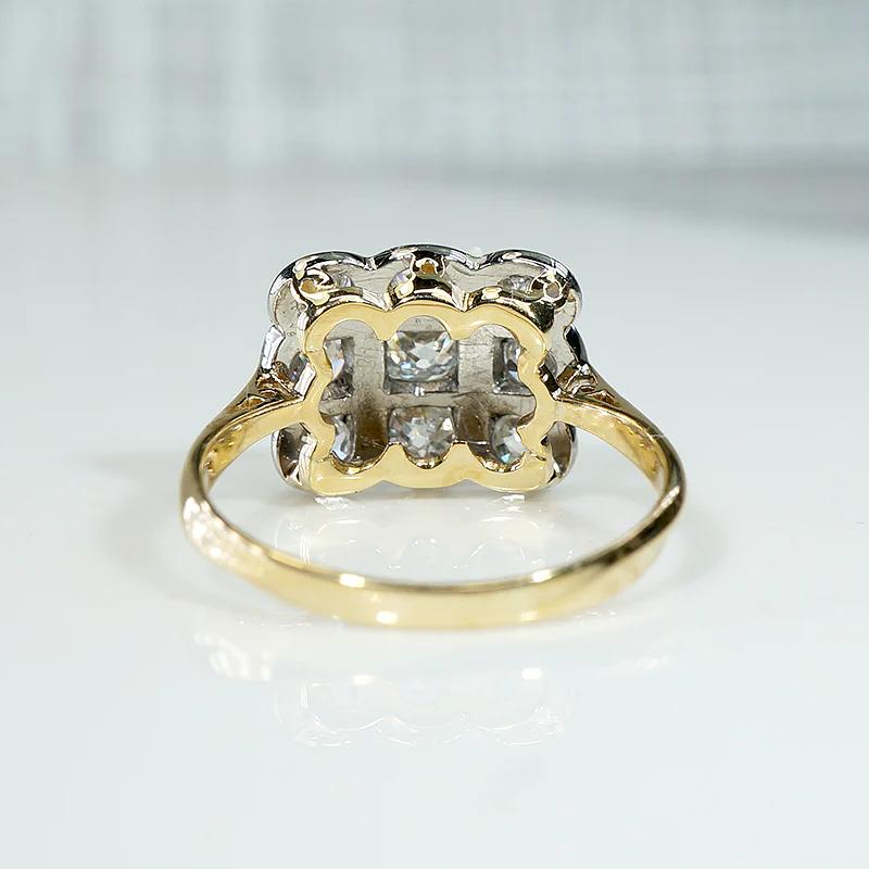 Chunky Old Mine Diamonds in Platinum & 18ct Ring