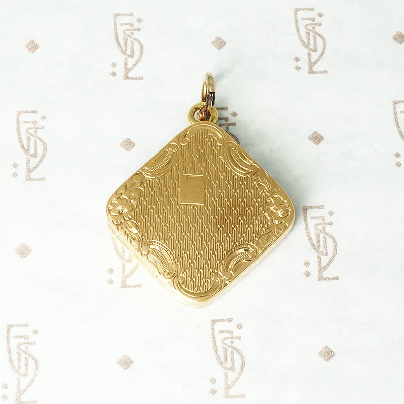 Rosey Gold Art Deco Locket