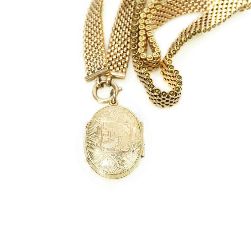 Victorian Rolled Link Chain and Locket