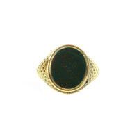 Antique Poison Ring 18k Gold with Bloodstone