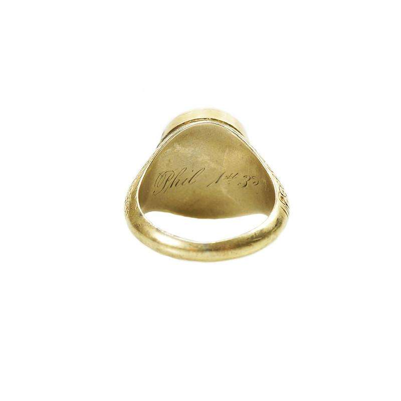 Antique Poison Ring 18k Gold with Bloodstone