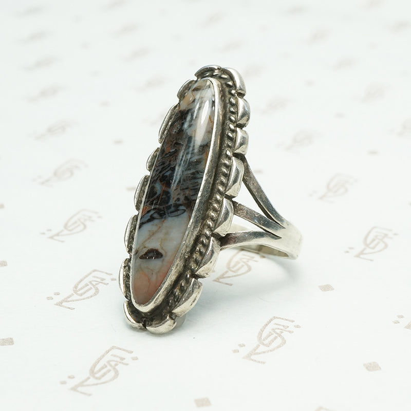 Handmade Vintage Agate and Sterling Ring