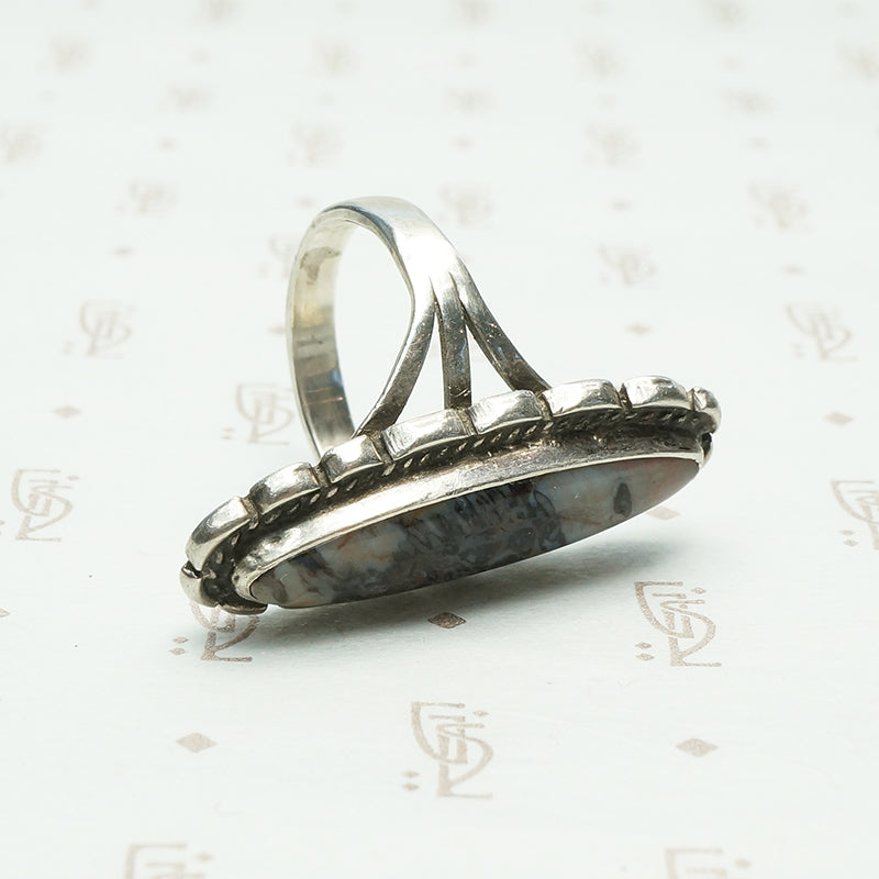 Handmade Vintage Agate and Sterling Ring