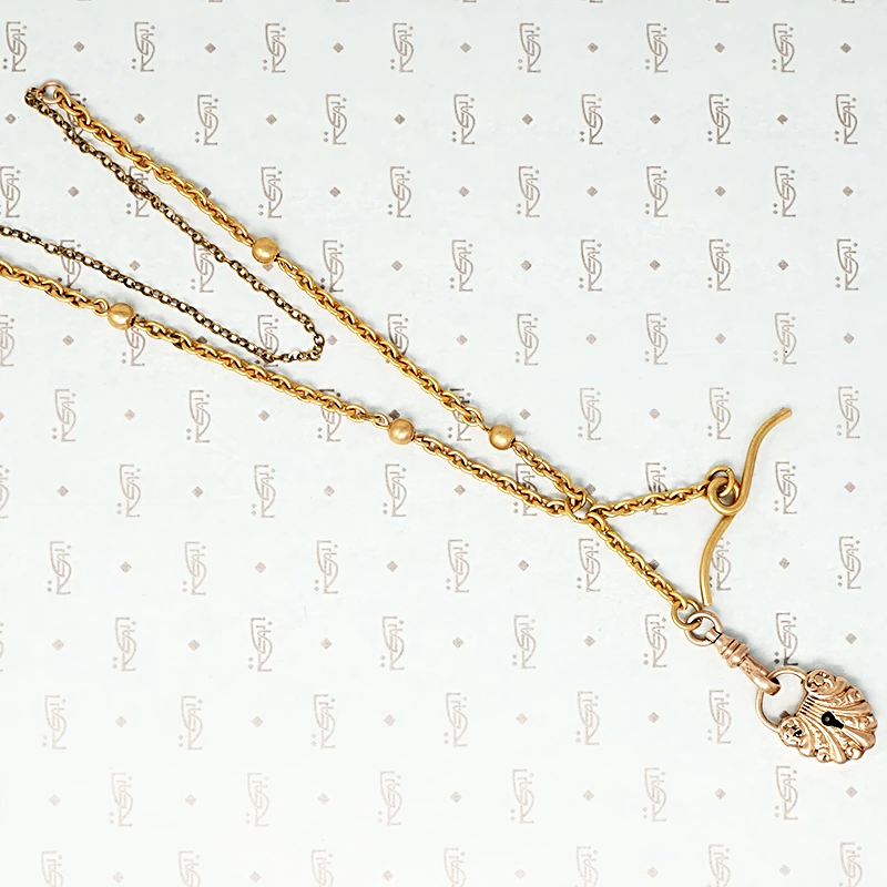 Fancy Rose Gold Filled victorian lock necklace