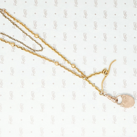 Fancy Rose Gold Filled victorian lock necklace back with faux screws