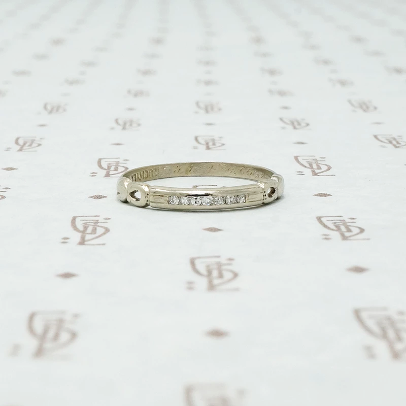 lucky love white gold diamond band