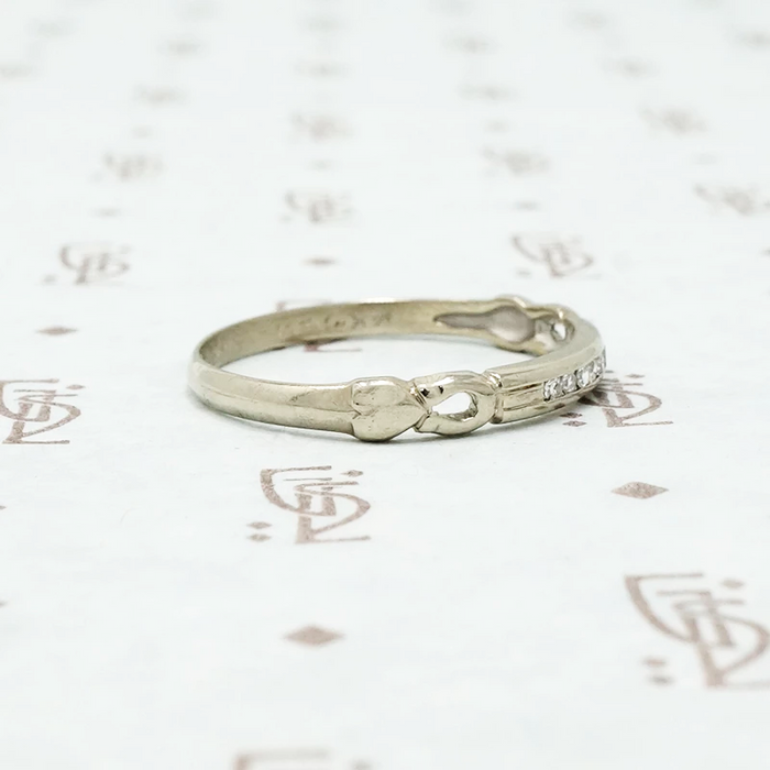 lucky love white gold diamond band
