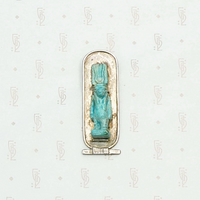Ancient Faience Tawaret Figure in Sterling Silver Frame