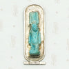 Ancient Faience Tawaret Figure in Sterling Silver Frame. Detail view.