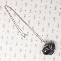 Royal Blue Over Sized Crown Charm Necklace