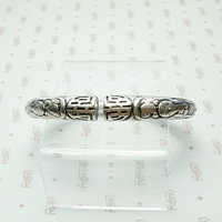 Celestial Double Dragons Split Silver Bangle