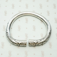 Celestial Double Dragons Split Silver Bangle