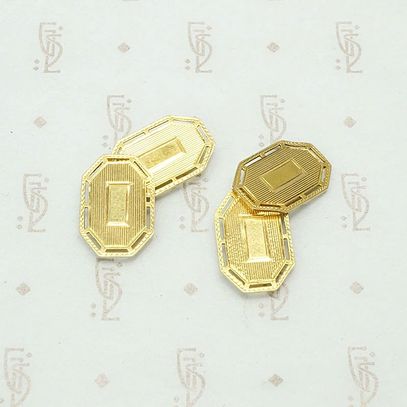 Vintage Gold Cuff Links with Flair