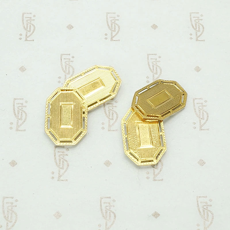 Vintage Gold Cuff Links with Flair