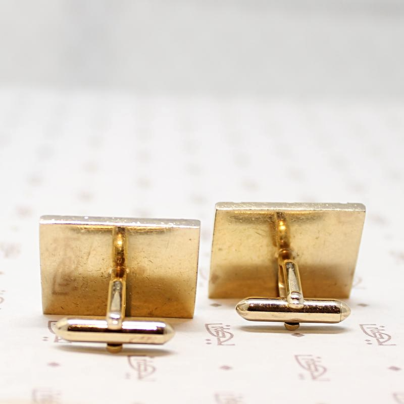 Mossy Nephrite Jade 1960s Cufflinks