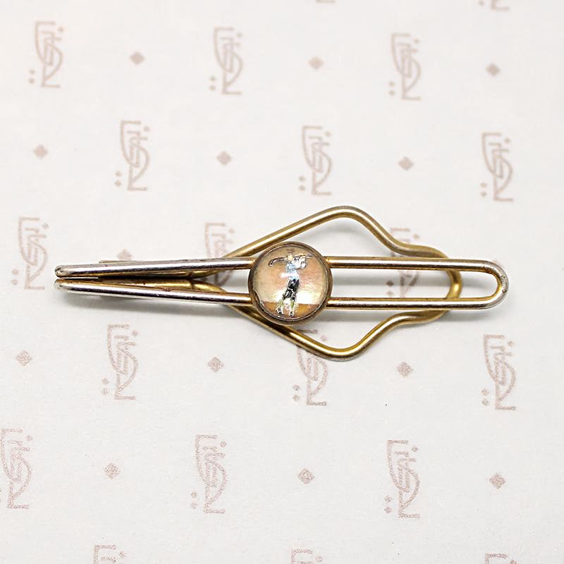 Sporty Reverse Painted Crystal Golf Tie Bar