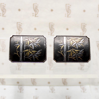 bamboo damascene cufflinks