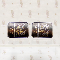 bamboo damascene cufflinks