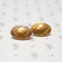 Engraved "B" Cufflinks with Chinoiserie Details