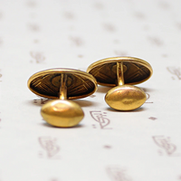 Engraved "B" Cufflinks with Chinoiserie Details