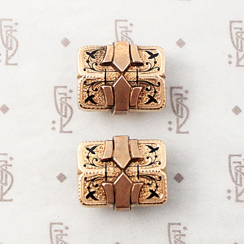 Elaborate Enameled Victorian Cufflinks