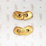 Glossy Gold Filled Art Deco Double-Panel Cufflinks