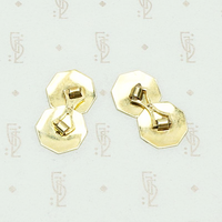 Two Tone Art Deco Cufflinks with Refined Detail, back view.