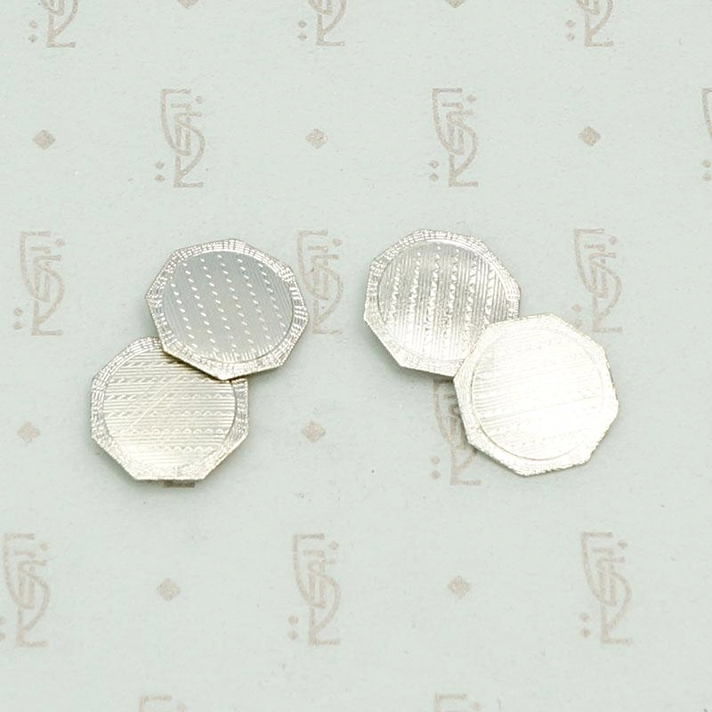 Two Tone Art Deco Cufflinks with Refined Detail