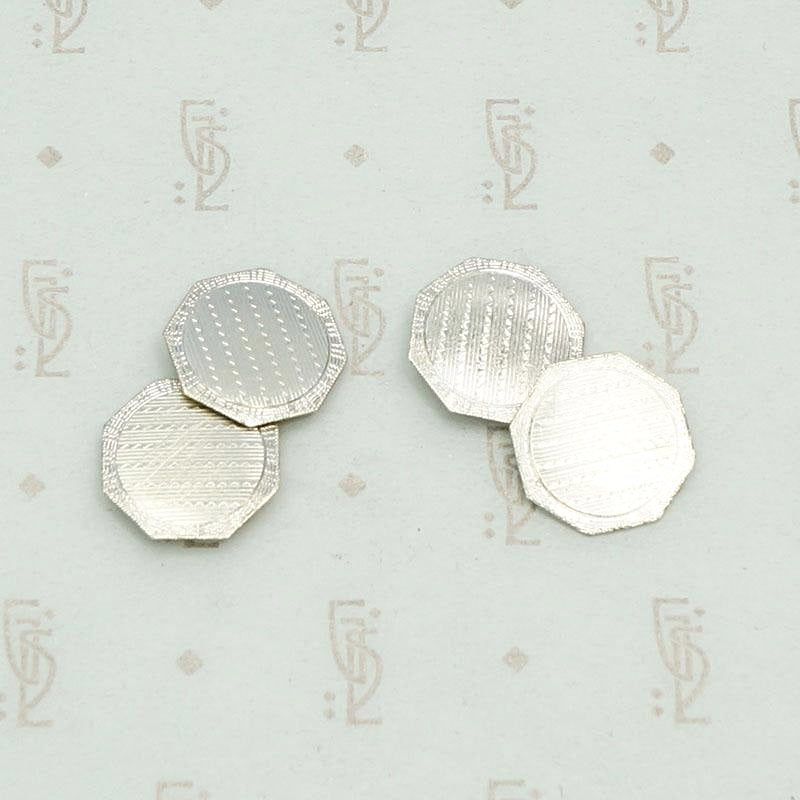 Two Tone Art Deco Cufflinks with Refined Detail