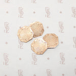 Rosy Gold Engraved Deco Cufflinks Marked FMCO