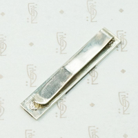 Handsome Retro Tie Bar in Silver & Tortoise Shell